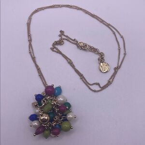 Vera Bradley Gold & Pearl Cluster Necklace